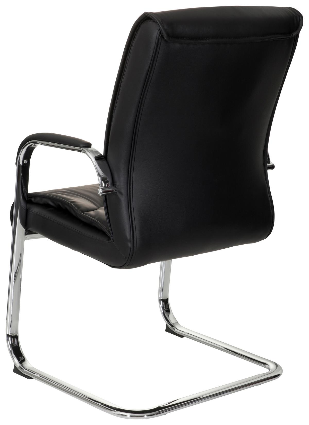 Konferenčni Stol Sovrano V, Črna - barve kroma/črna, Moderno, kovina/tekstil (58/108/71cm) - MID.YOU