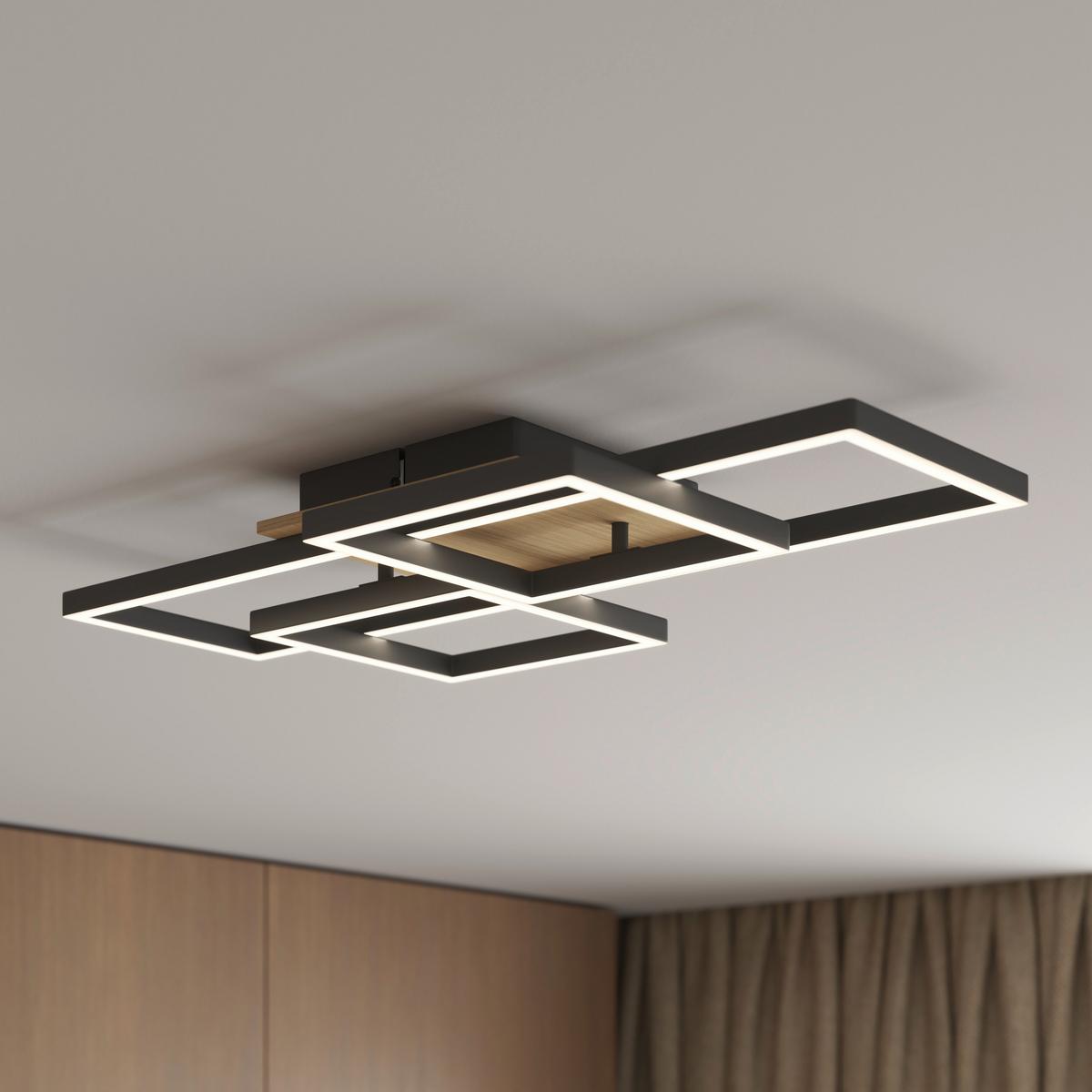 LAMPA SUFITOWA LED WORCESTER - brązowy, Basics, tworzywo sztuczne/metal (70/38/7,5cm) - Novel