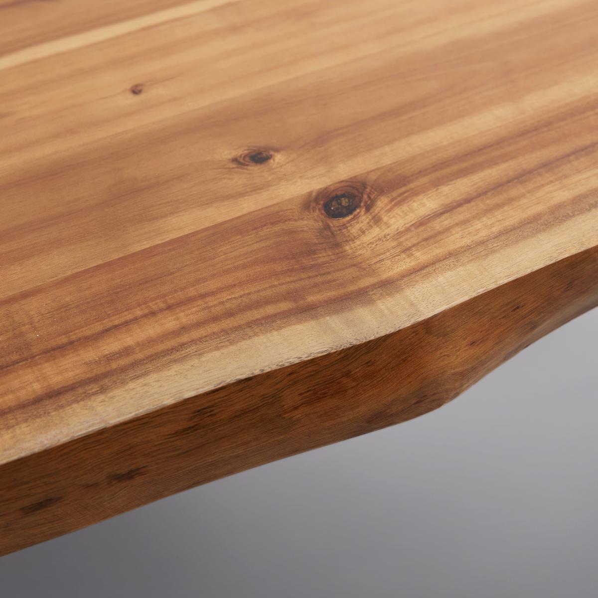 Esstisch Jasper in Holz Akazie massiv hell ca. 160x90 cm - Grau/Akaziefarben, MODERN, Holz/Metall (160/90/75cm) - Bessagi Home