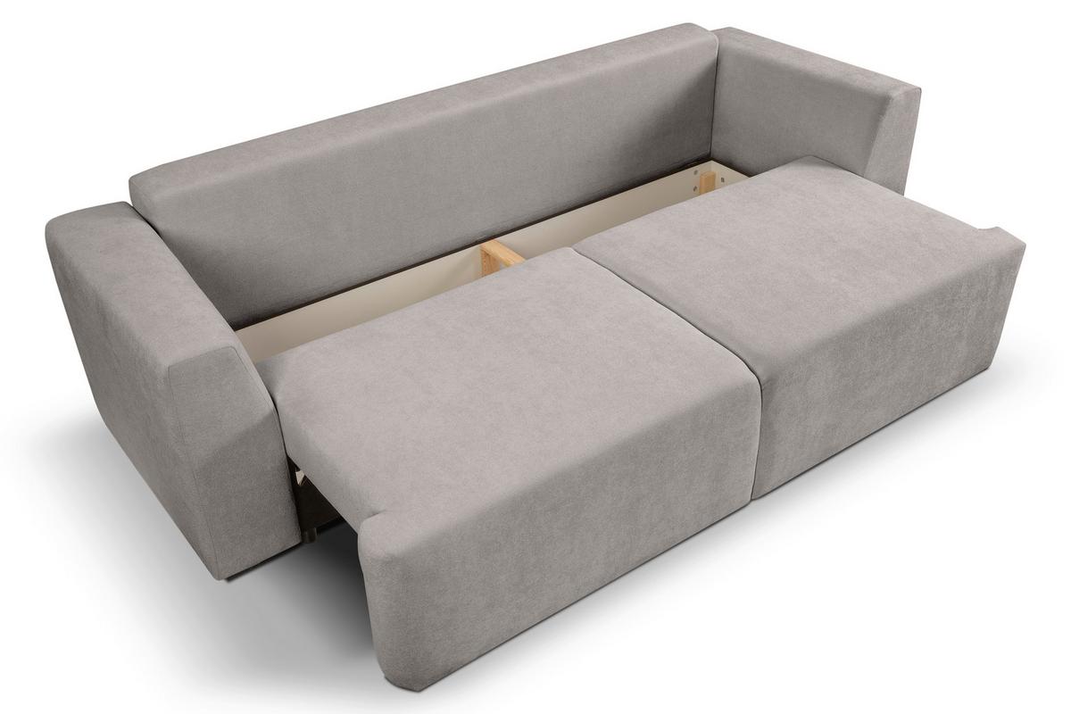 Schlafsofa Point Hellgrau - Hellgrau/Schwarz, Basics, Holz/Kunststoff (250/95/99cm) - MID.YOU