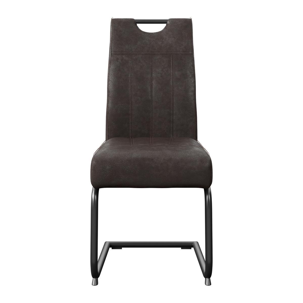 Stolica Betty - crna/antracit, Konvencionalno, metal/tekstil (43/99/60cm)