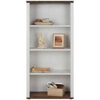 Regal in Weiss/Dunkelbraun - Weiss/Dunkelbraun, Romantik / Landhaus, Holzwerkstoff (76/163/38cm) - Zandiara