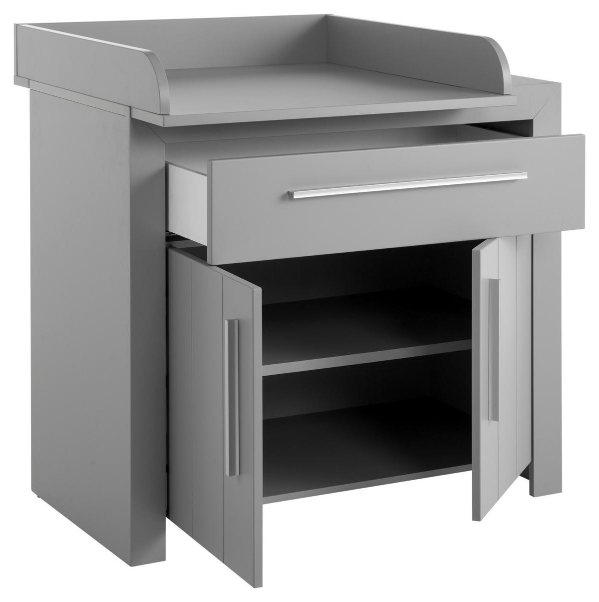 Wickelkommode Nikola ca. 108x107 cm Grau - Silberfarben/Grau, KONVENTIONELL, Holzwerkstoff/Kunststoff (108/107/84cm) - MID.YOU