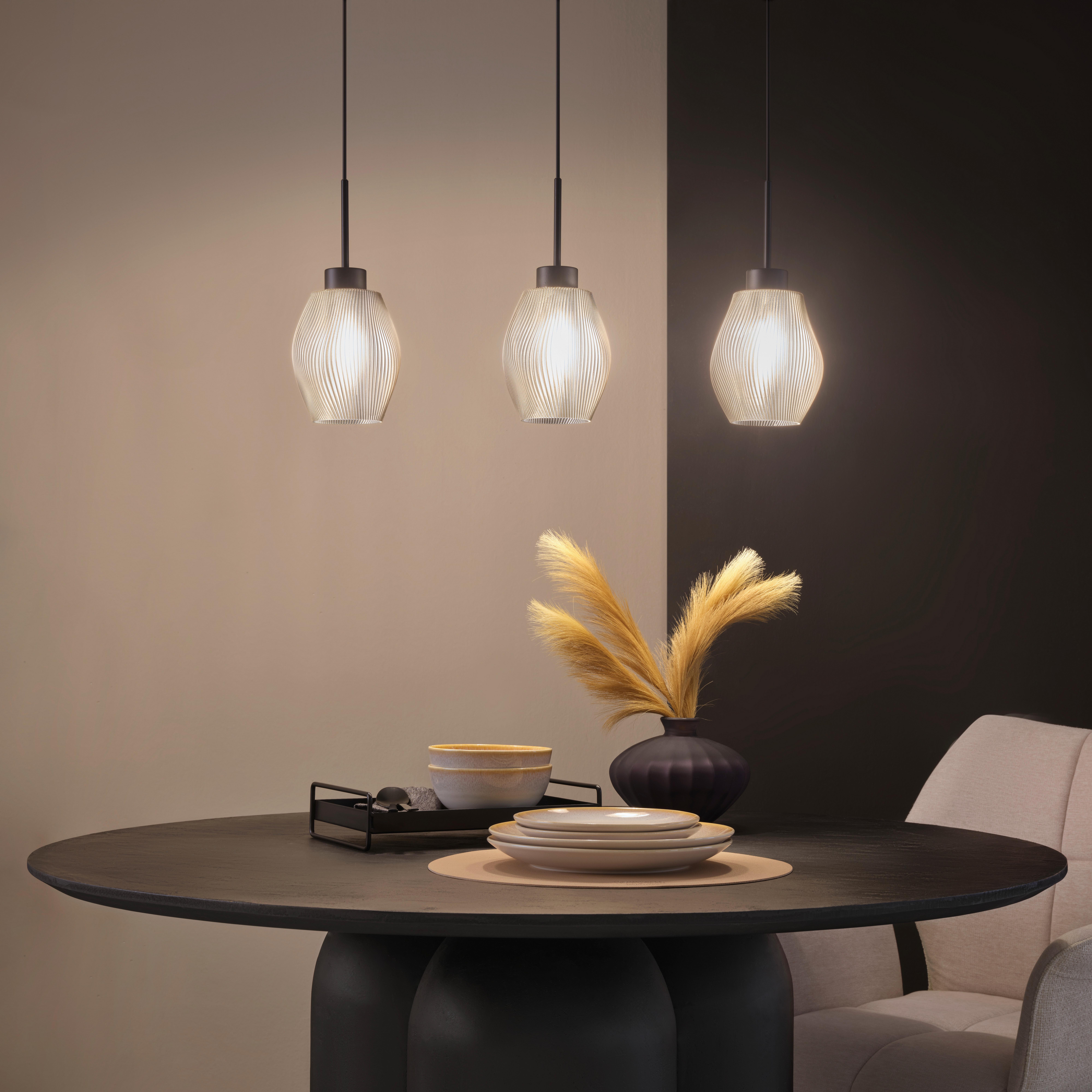 HÄNGLAMPA LASIM - grå/svart, Modern, metall/plast (70/14,5/120cm) - Premium Living