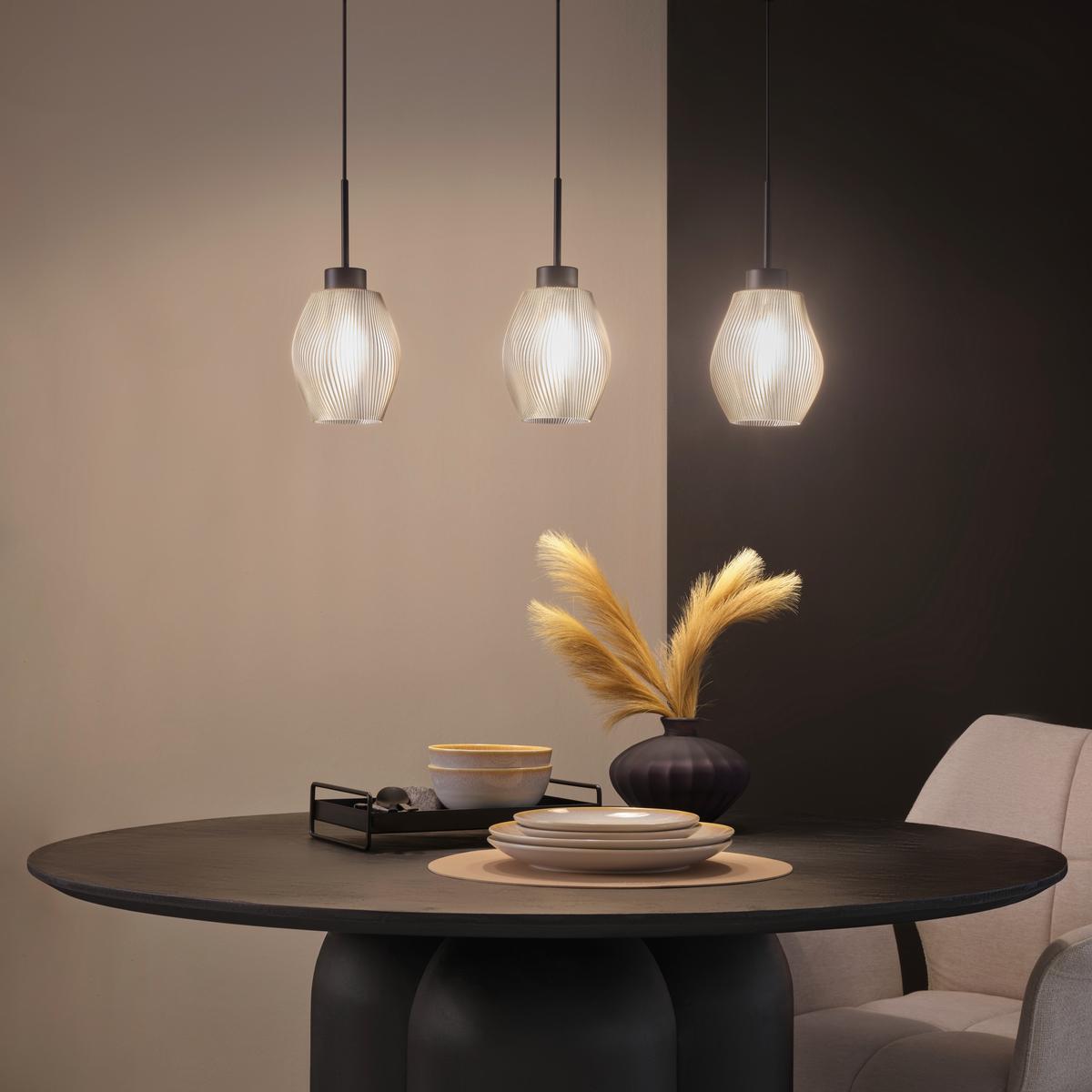 Viseča Svetilka Lasim - siva/črna, Moderno, kovina/umetna masa (70/14,5/120cm) - Premium Living