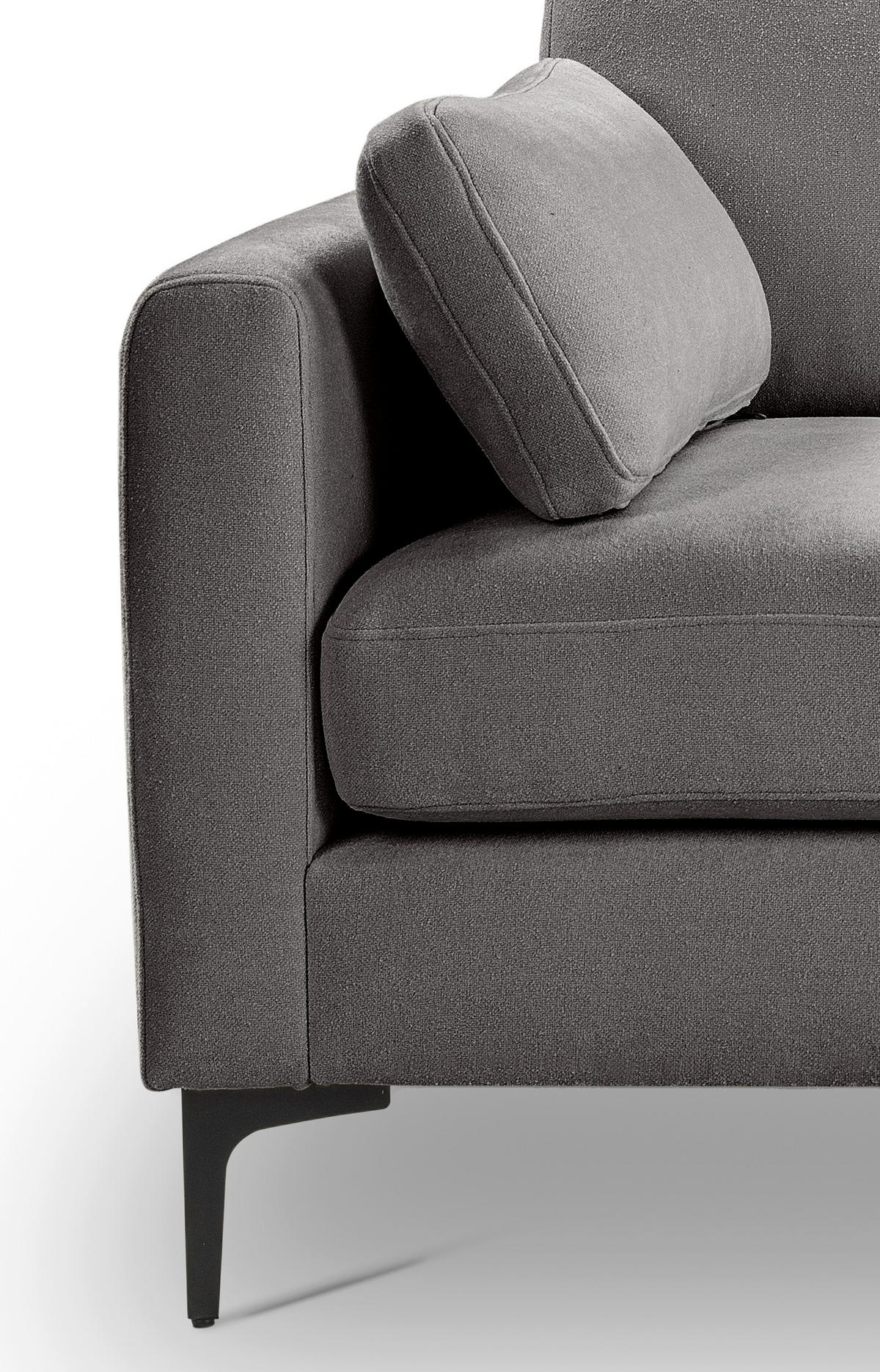 Viersitzer-Sofa Venti Hellgrau - Hellgrau/Schwarz, Basics, Holz/Textil (286/92/97cm) - MID.YOU