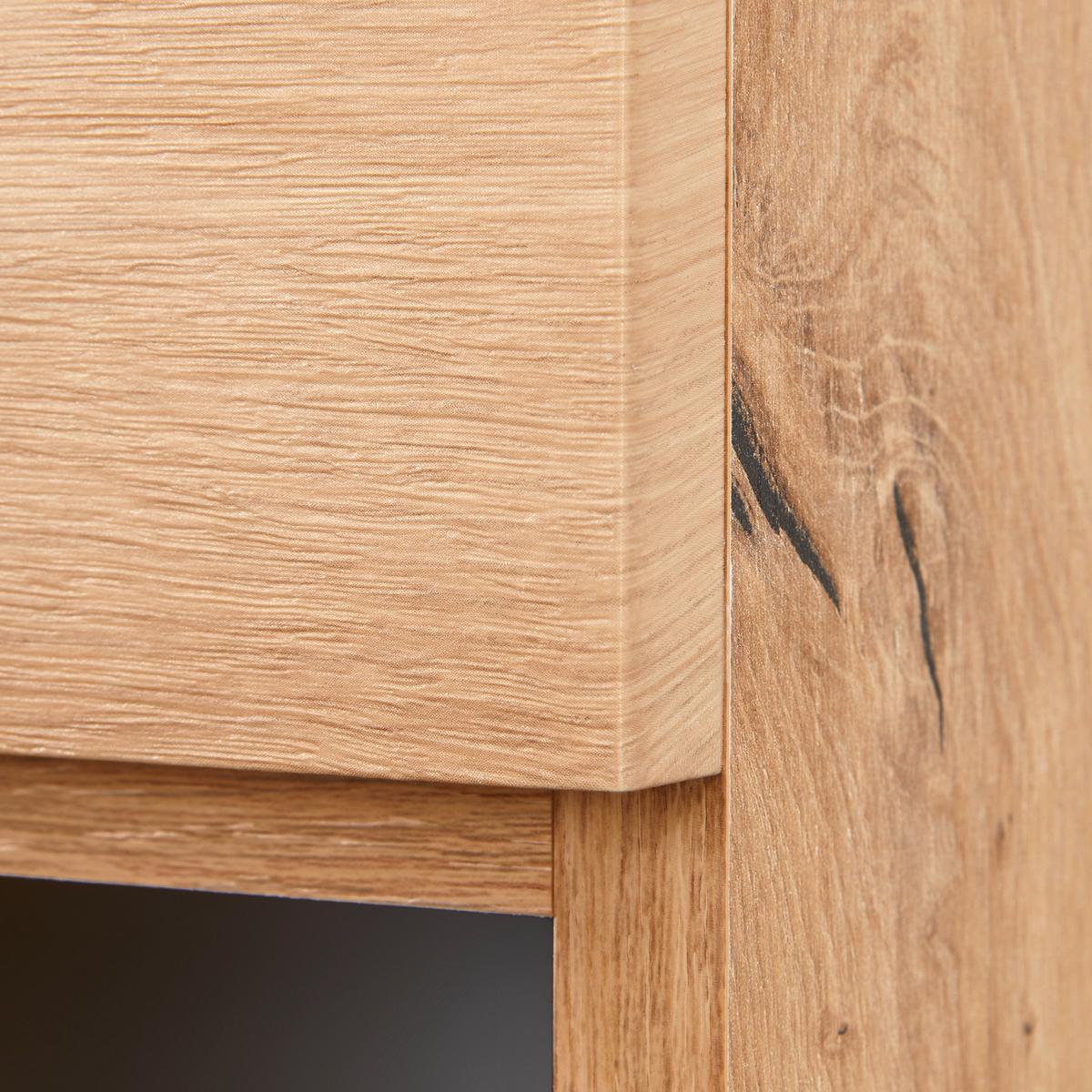 armoire haute in Eiche Artisan - Schwarz/Eiche Artisan, Modern, Glas/Holzwerkstoff (40/180/190/35cm) - Mömax
