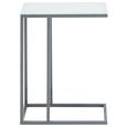Beistelltisch in Weiß/Dunkelgrau - Dunkelgrau/Weiß, MODERN, Glas/Metall (46/61/26cm) - MÖMAX modern living