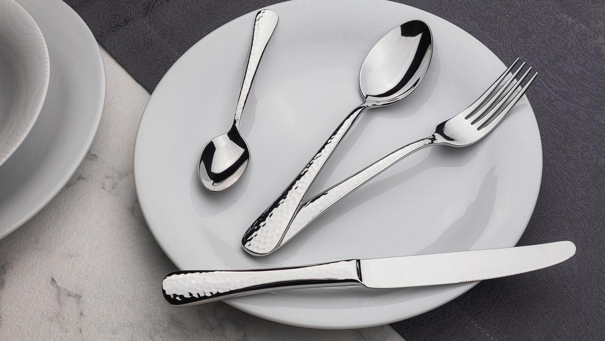 ZESTAW SZTUĆCÓW BG-5215-MM - kolor stalowy, Trend, metal