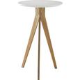Bartisch in Weiß und Walnuss - Braun/Weiß, MODERN, Holz/Holzwerkstoff (60/100/60cm) - ZANDIARA