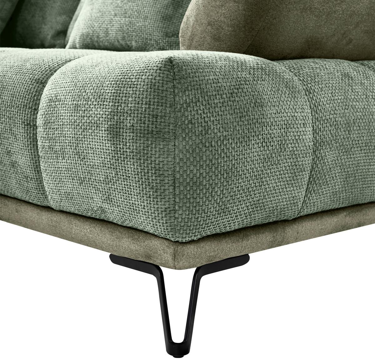 Ugaona Garnitura Largo N - zelena/crna, Moderno, tekstil/metal (184/262cm) - Modern Living