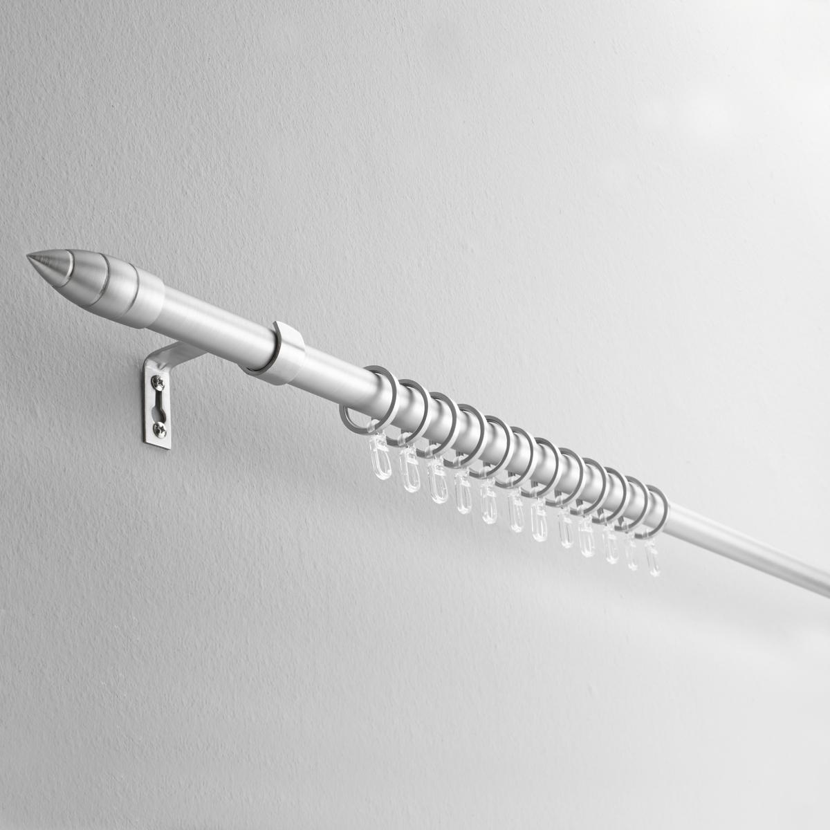 Vorhangstangenset Cardo aus Metall, ca. 160cm - Edelstahlfarben, Metall (160cm) - Premium Living