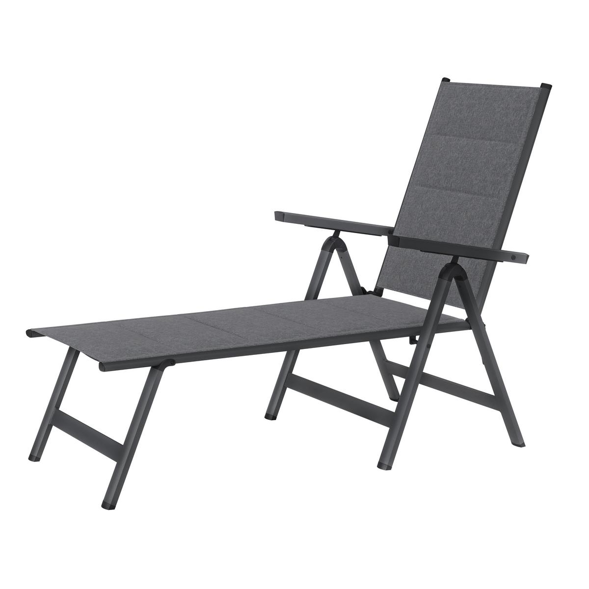 Gartenliege Werner Grau Aluminium - Grau, Basics, Textil/Metall (70/103/140cm) - Mömax