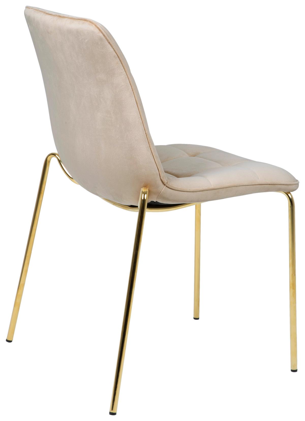 KRZESŁO MEGA - kolor złoty/taupe, Lifestyle, metal/drewno (57/83/60cm) - MID.YOU