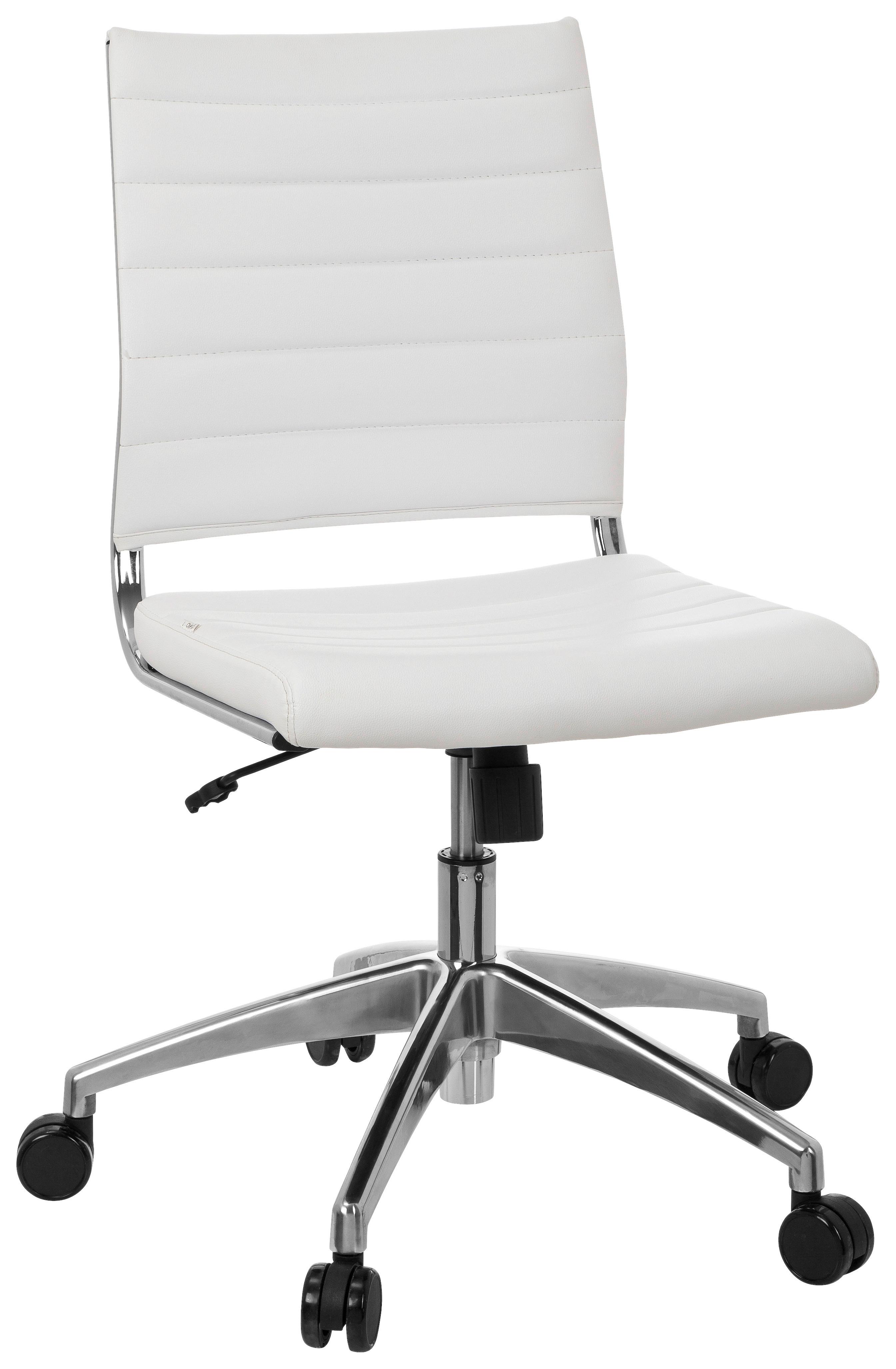 Pisarniški Stol Trisha, Bela - barve kroma/bela, Moderno, kovina/umetna masa (58/107/47cm) - MID.YOU