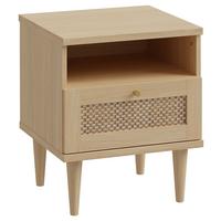 Noćni Ormarić Calasetta - boje hrasta/zlatne boje, Natur, drvni materijal/metal (45,4/54,4/41,4cm) - Zandiara