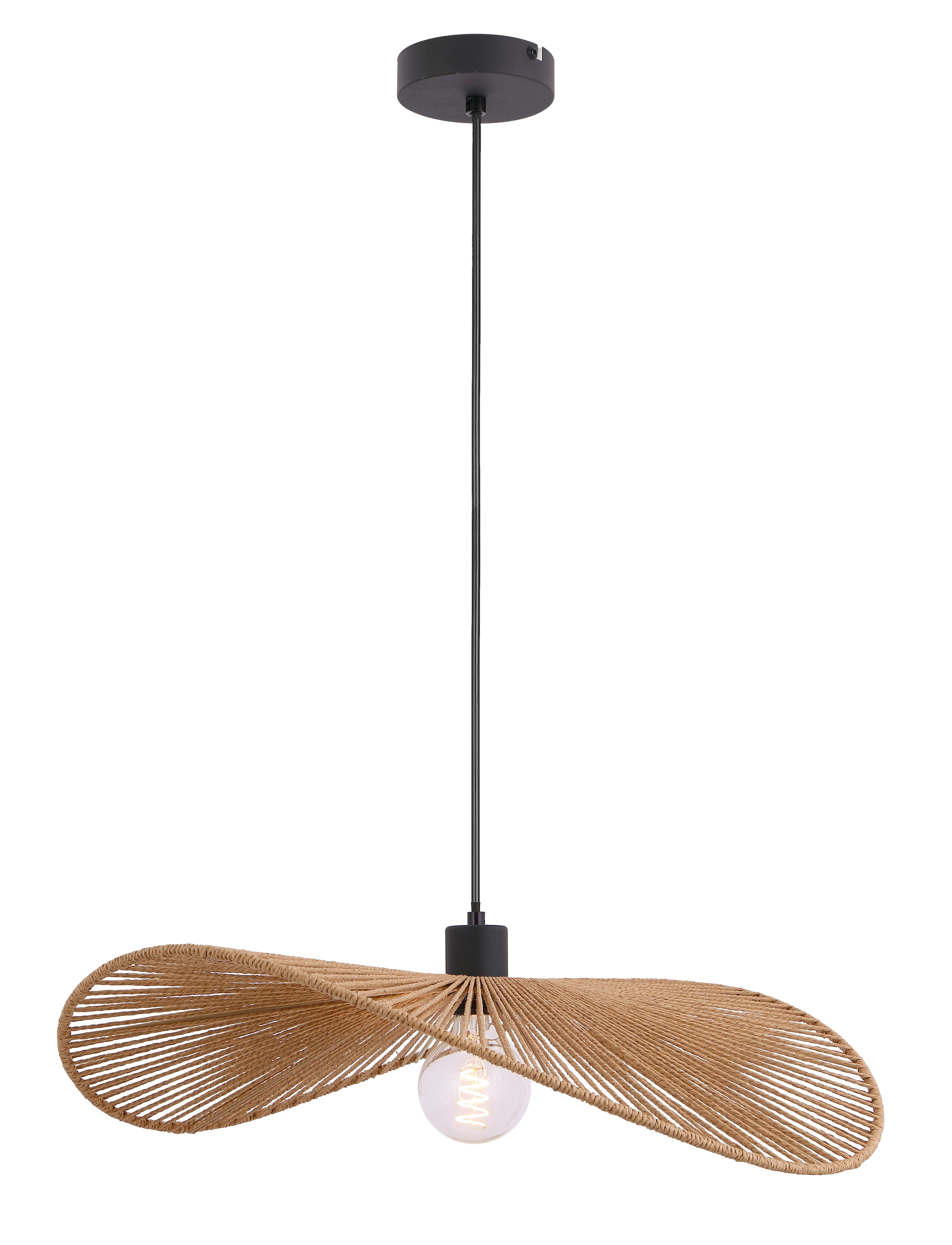 Lampă suspendată Bli - negru, Modern, hârtie/metal (58/120cm) - Mömax
