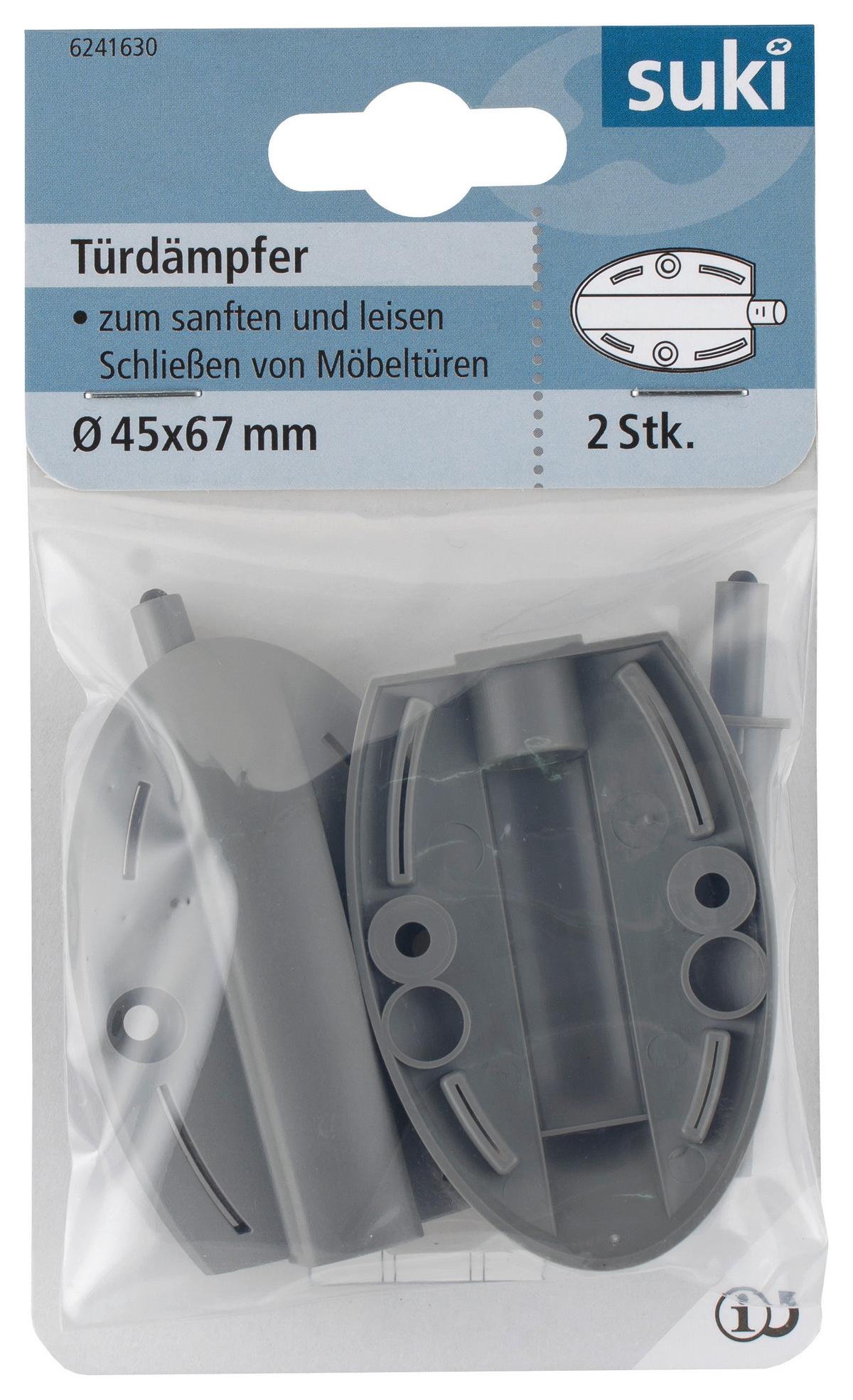 Ajtócsillapító Halk Záródás - szürke, műanyag (4,5/6,7-8,1cm) - Suki