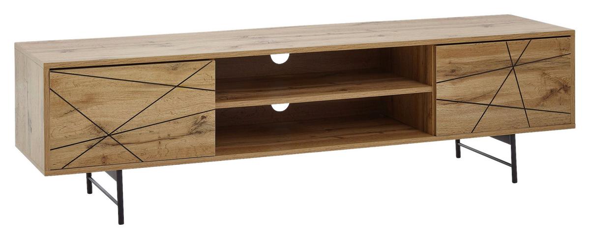 Lowboard ''Wohnling'', Braun - Schwarz/Braun, MODERN, Holzwerkstoff/Metall (160/45/40cm) - MID.YOU
