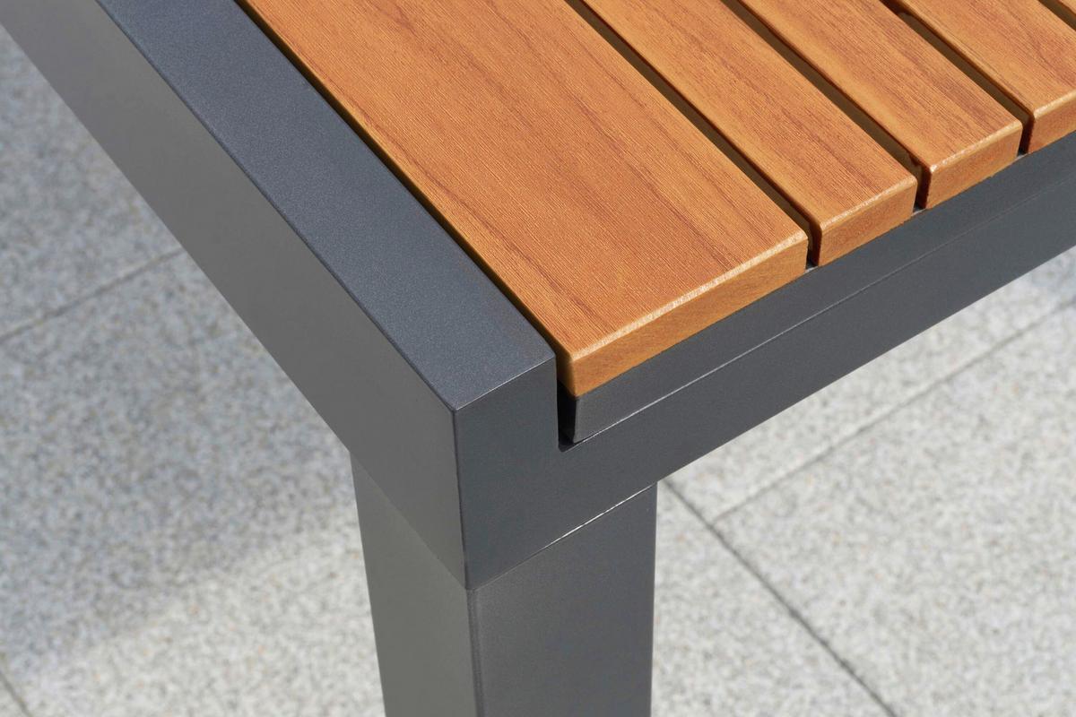 Gartentischgruppe Astros 5-tlg. Graphitfarben - Graphitfarben/Naturfarben, KONVENTIONELL, Kunststoff/Metall - Gardenson