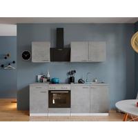 Kuhinjski Blok Z Aparati Malia, 210cm - barve nerjavečega jekla/siva, Basics, kovina/leseni material (210cm) - Respekta