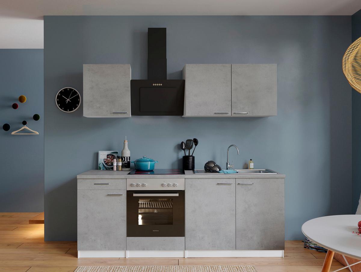 Kuhinjski Blok Z Aparati Malia, 210cm - barve nerjavečega jekla/siva, Basics, kovina/leseni material (210cm) - Respekta