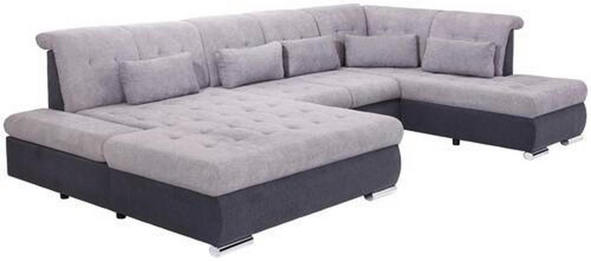 Kutna Garnitura Madera - siva/srebrne boje, Moderno, tekstil/plastika (190/358/212cm) - Premium Living