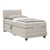 Boxspringbett Dixon Beige ca. 90x200cm - Beige/Schwarz, KONVENTIONELL, Holz/Holzwerkstoff (90/200cm) - Premium Living