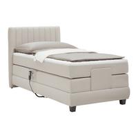 Boxspringbett Dixon Beige ca. 90x200cm - Beige/Schwarz, KONVENTIONELL, Holz/Holzwerkstoff (90/200cm) - Premium Living