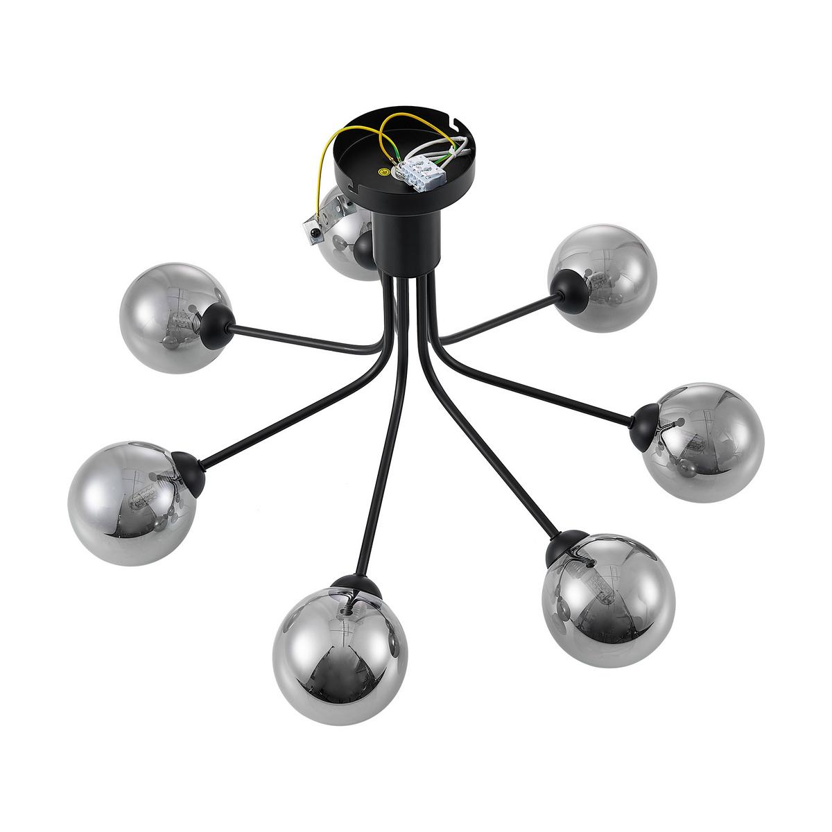 LAMPA SUFITOWA WIDNES - ciemnoszary, Design, metal/szkło (65/40cm) - Novel