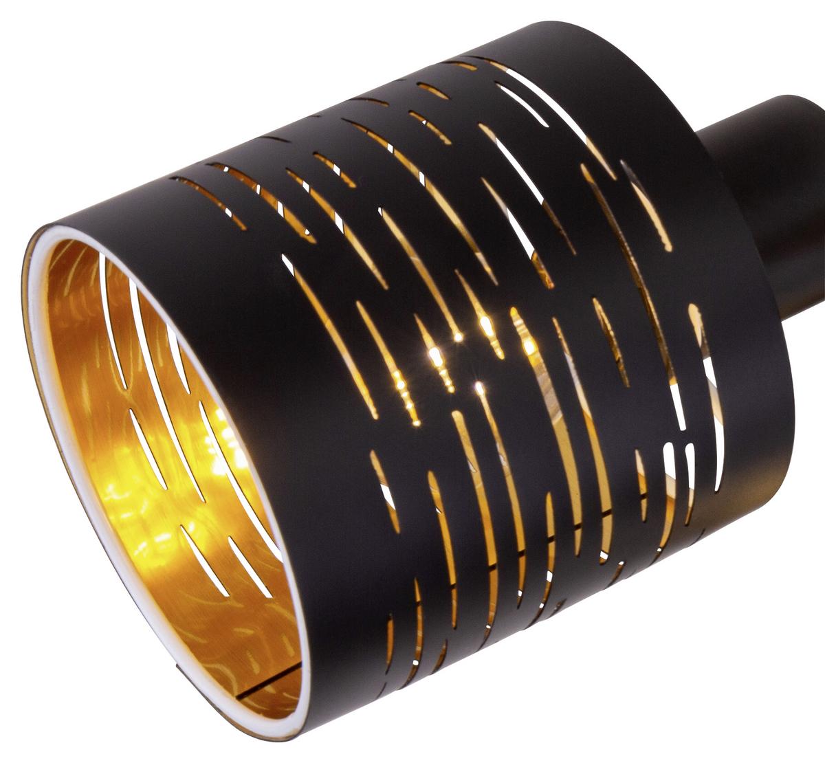 Deckenleuchte Tunno in Schwarz max. 15 Watt - Goldfarben/Schwarz, Design, Kunststoff/Metall (40/21cm) - Globo