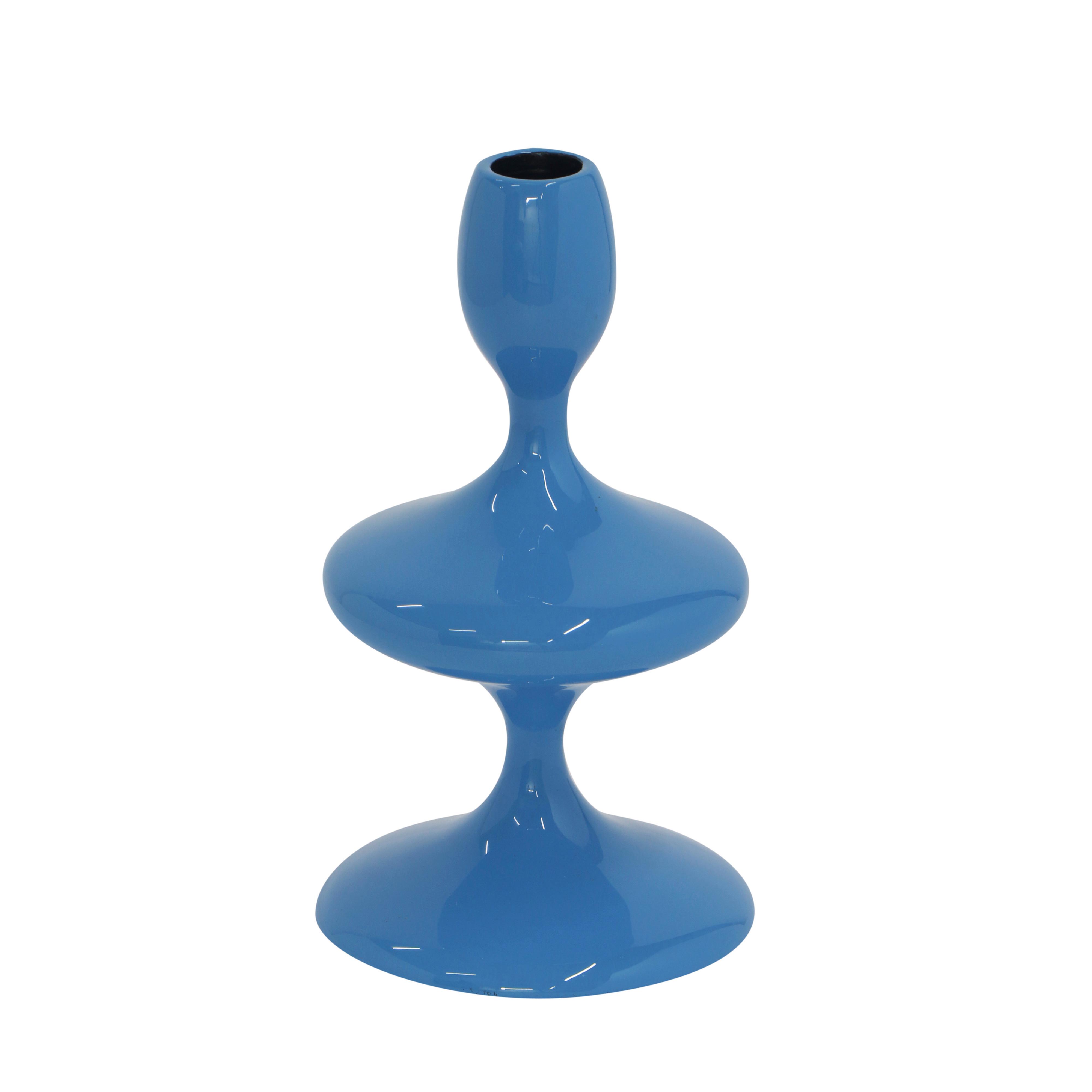 Stabkerze Laureen Blau - Blau, Basics, Metall (11/19,5/11cm)