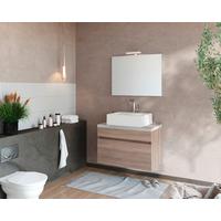 Mobilier de baie Bogota - alb/stejar San Remo, Basics, material pe bază de lemn (81/135/46cm)