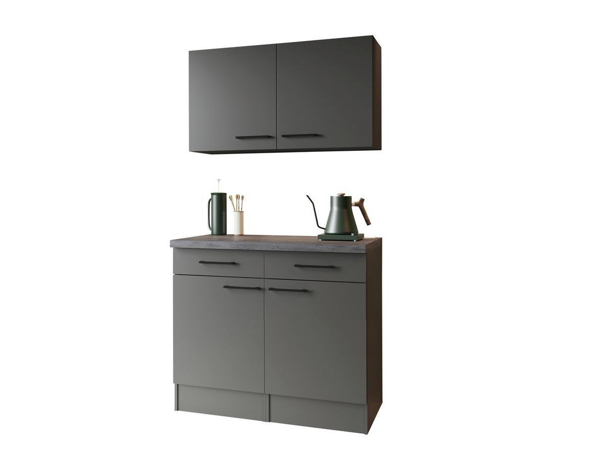 Buffet Oliver Grau - Schwarz/Eiche Artisan, Trend, Holzwerkstoff/Metall (100/200/60cm) - Respekta