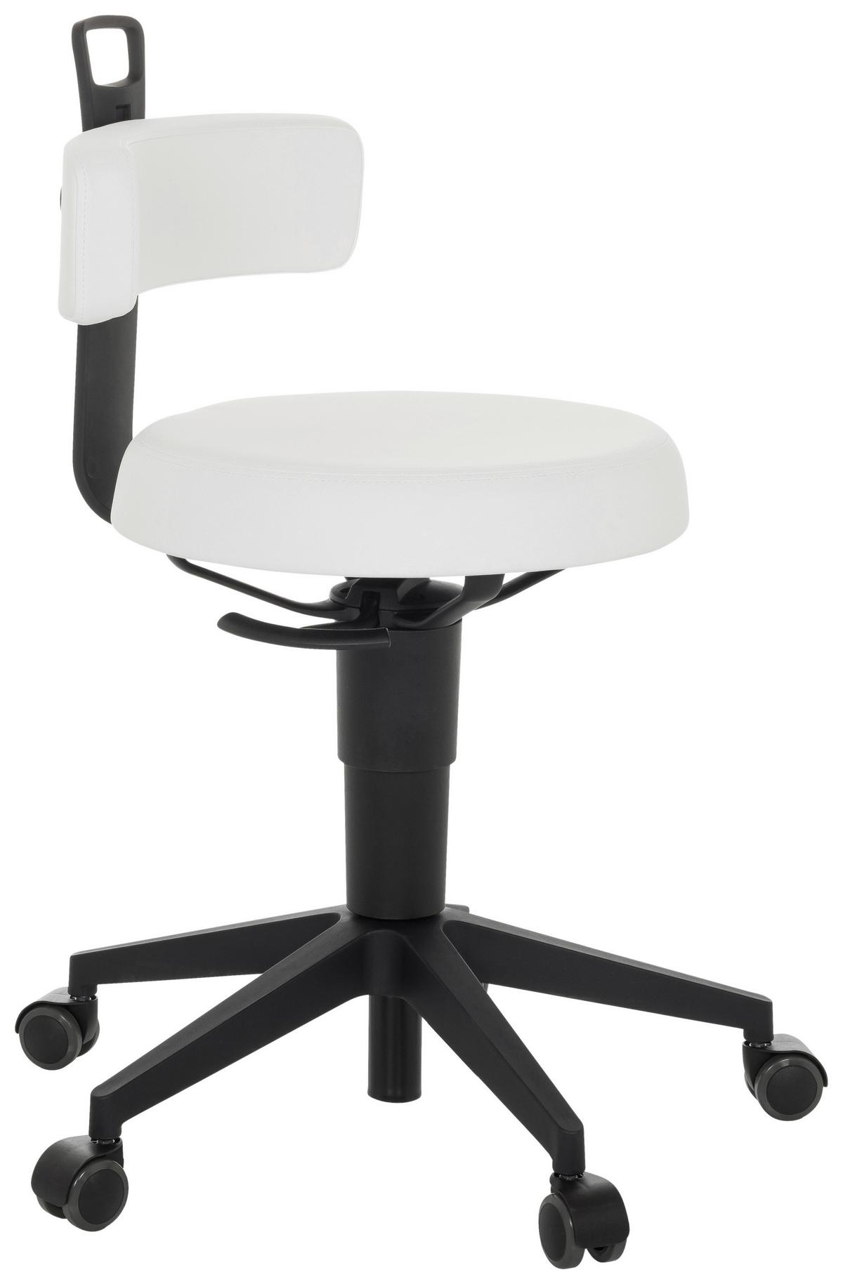 Pisarniški Stolček Top Work Flex Pu, Bela - črna/bela, Basics, umetna masa/usnje (40/74-86/46cm) - MID.YOU