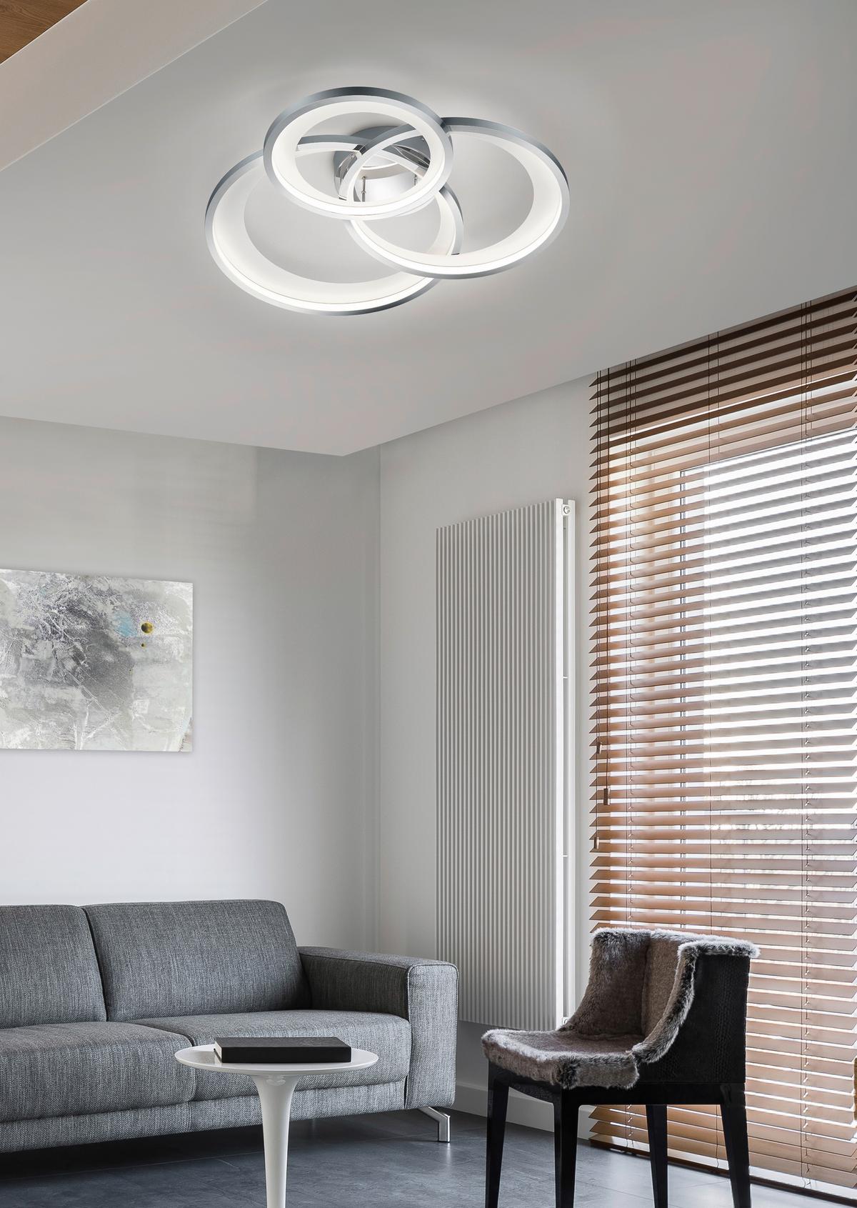 LAMPA SUFITOWA LED 673810306 - kolor chromowy, Design, metal (71/10/63cm) - Trio Leuchten