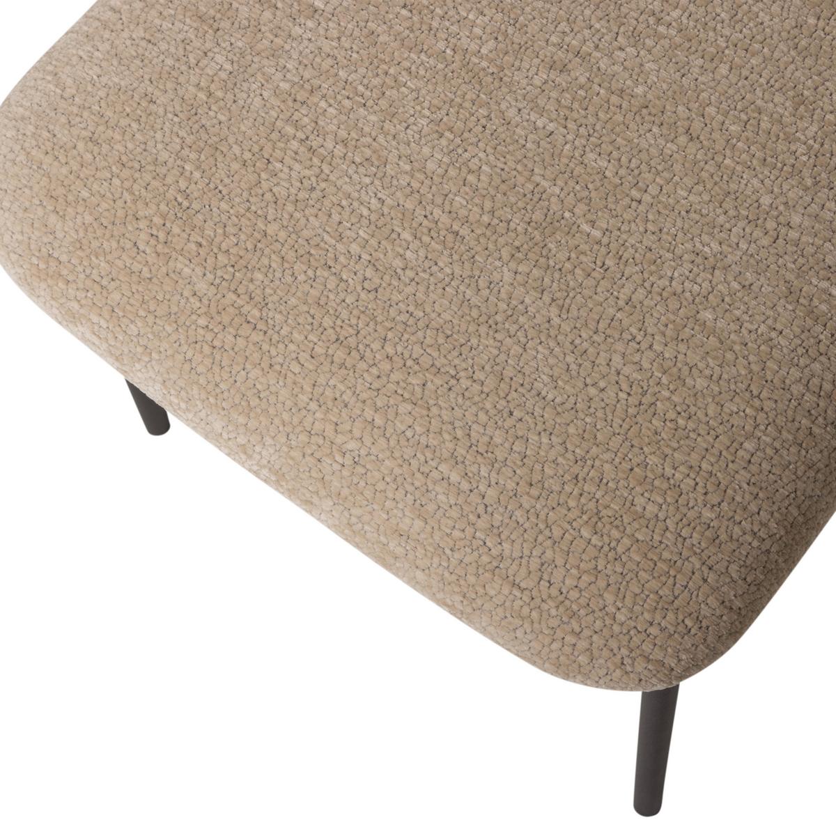 Stuhl-Set Kjeld 2er-Set Naturfarben - Schwarz/Naturfarben, MODERN, Textil/Metall (47/79/53cm) - Livetastic