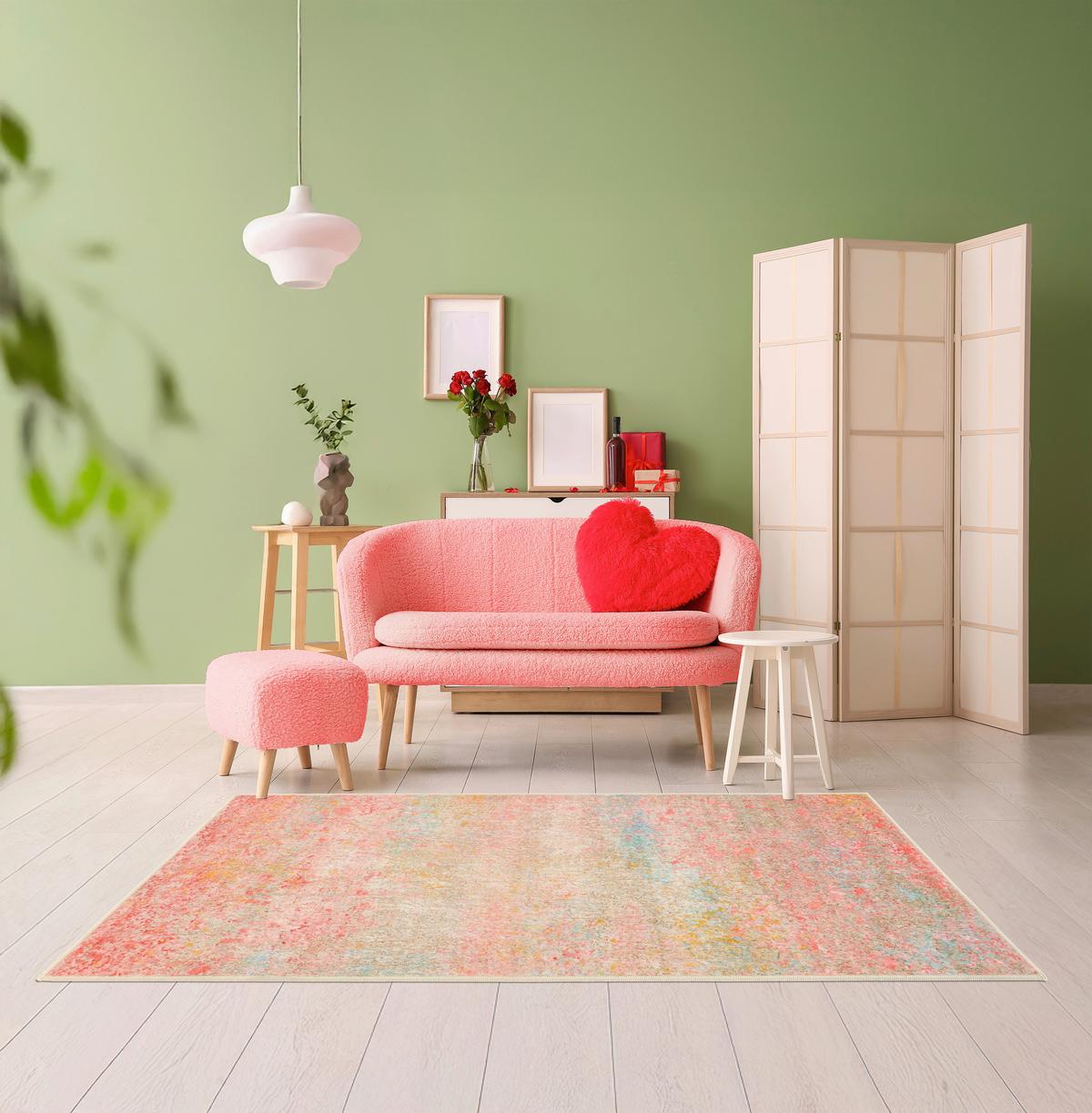DYWAN VINTAGE FIORITH ONDEA-TREND8105 - różowy/ciemnożółty, Design, tkanina (80/150cm) - Lindorug