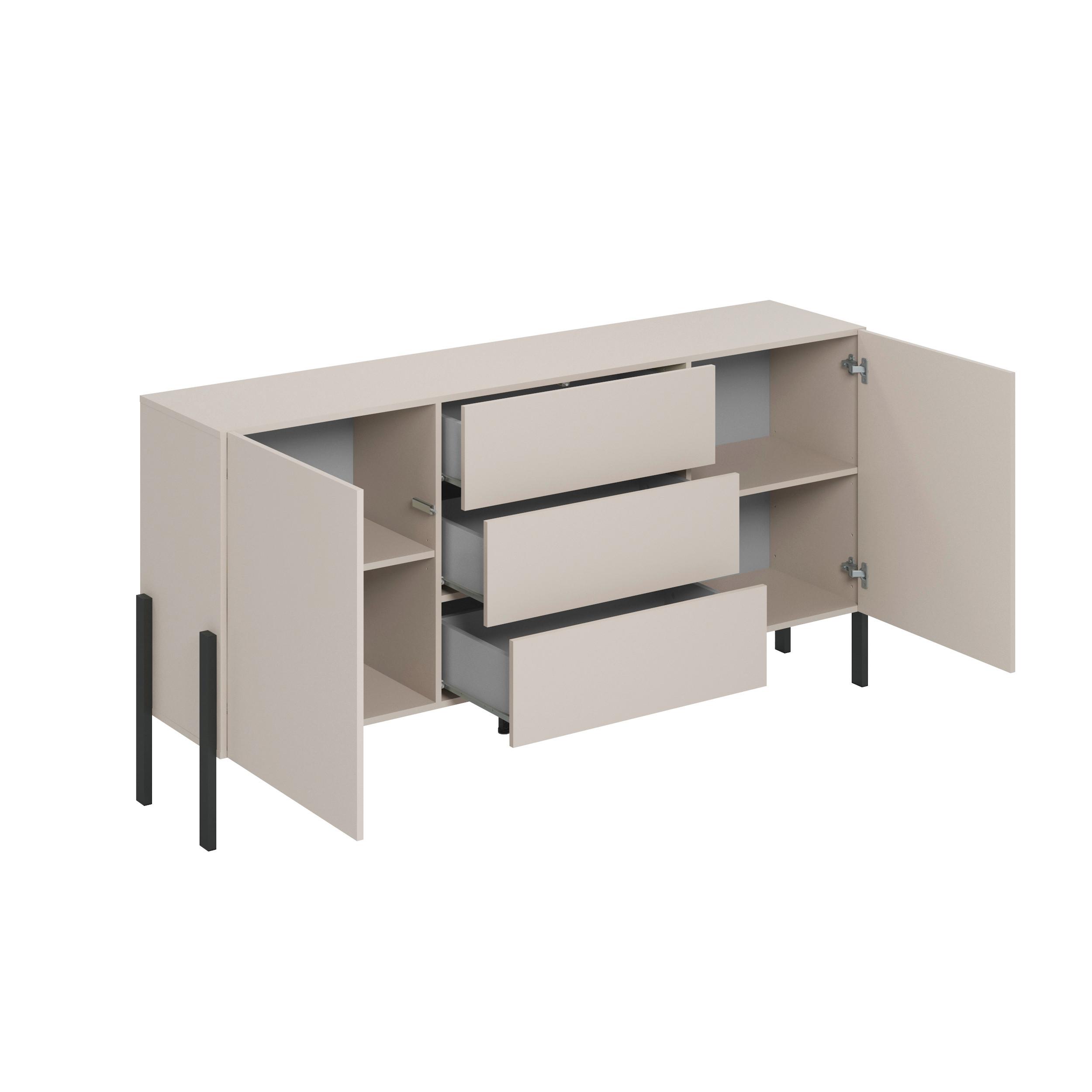 Komód Jukon - kasmírszínű, Modern, faalapú anyag (184/90/40cm)