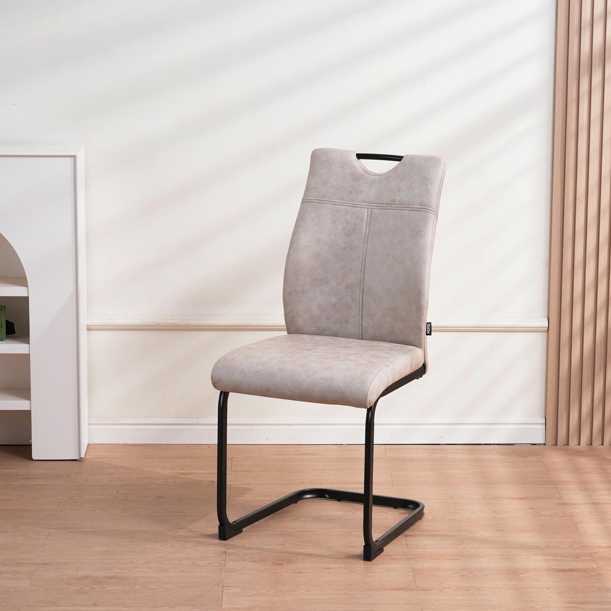 KRZESŁO NA PŁOZIE KERMIT - czarny/szary, Design, metal/tkanina (43/97/57cm) - Xora