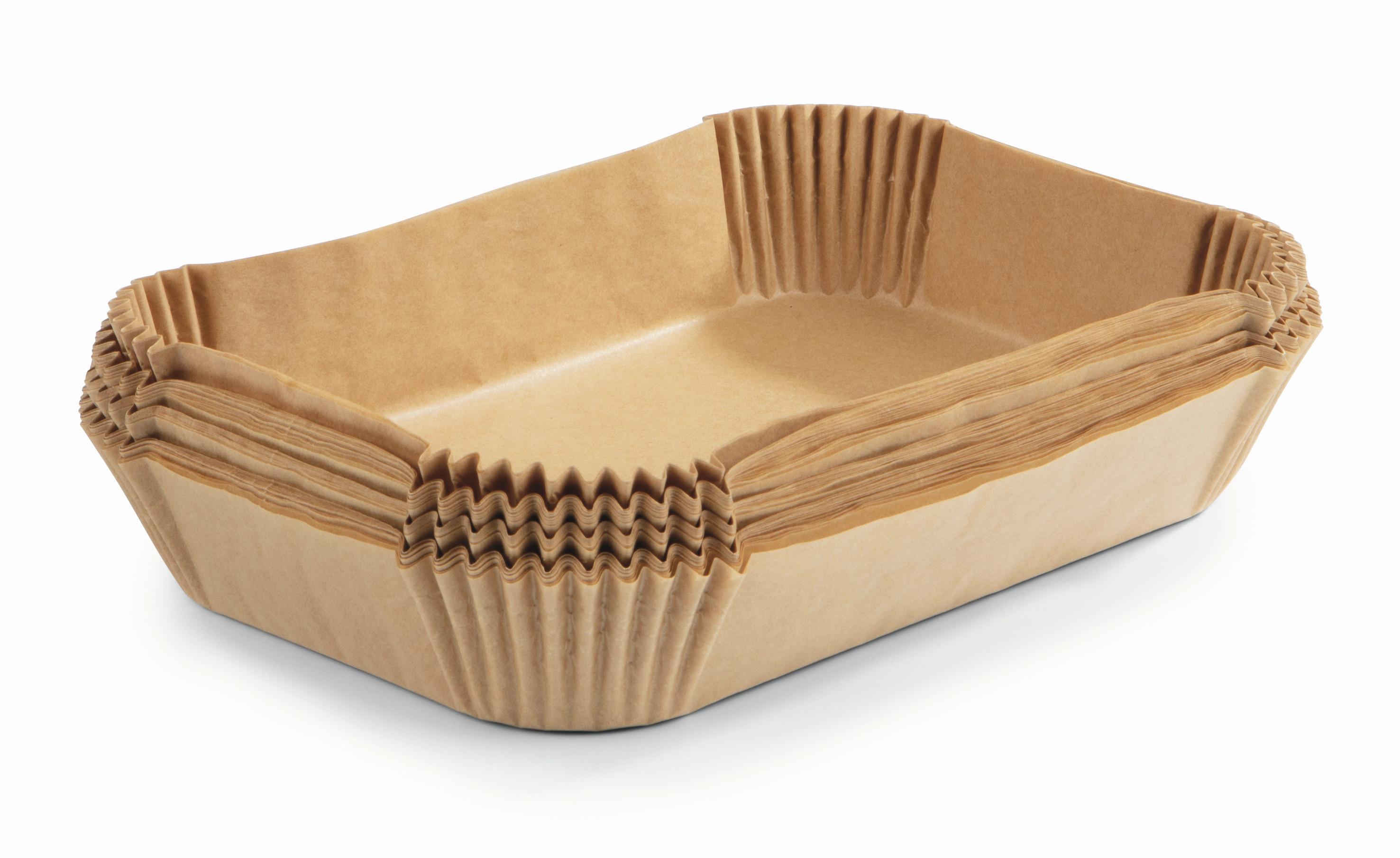 Backpapier Heißluftfritteuse Hellbraun, 100 Stk. - Hellbraun, KONVENTIONELL, Papier (22/14/4,5cm)