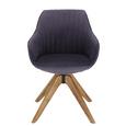 Armlehnstuhl Grau - Eichefarben/Grau, Holz/Textil (60/83/65cm) - PREMIUM LIVING