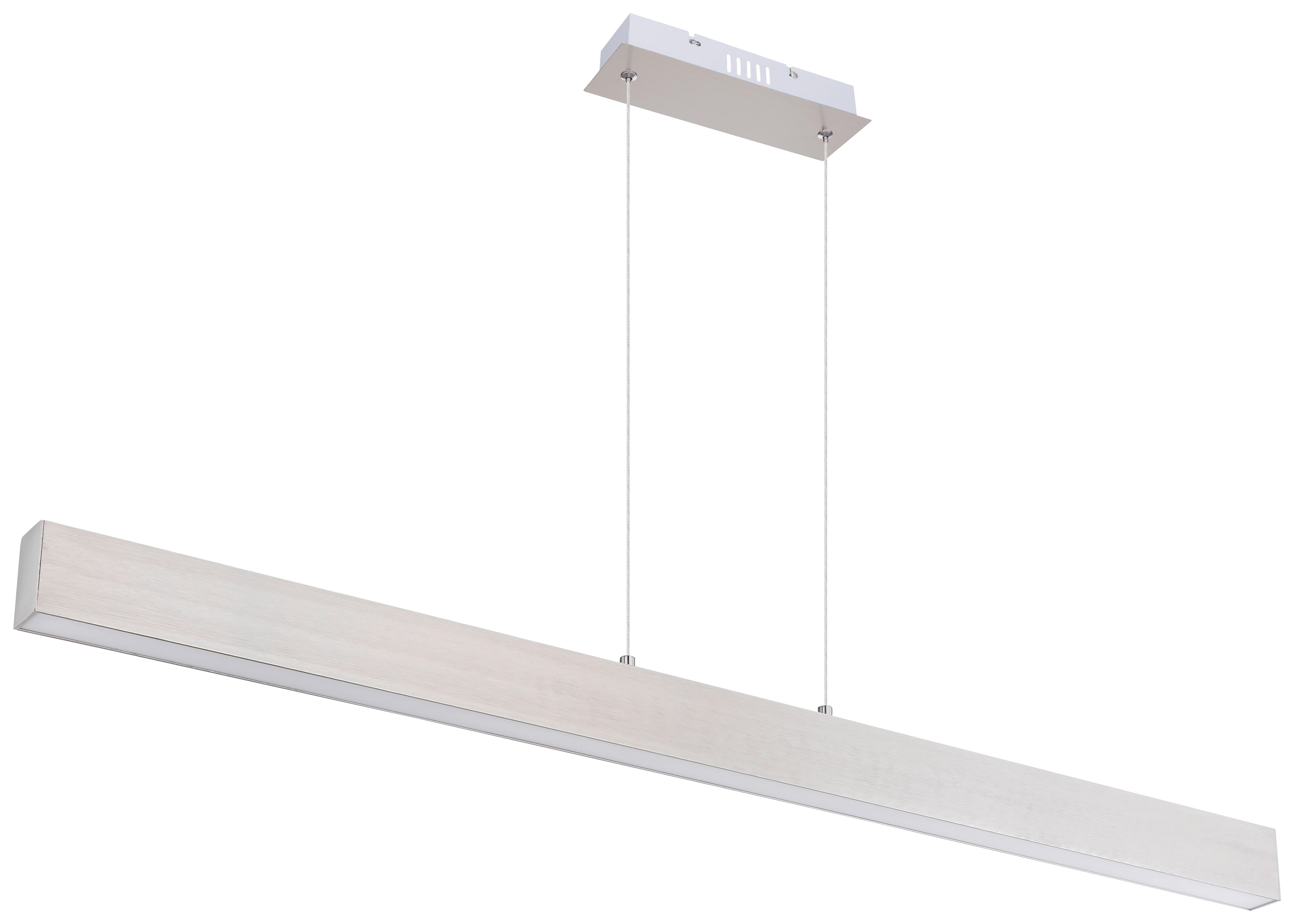 LED-HÄNGELEUCHTE VERENA L: 121 CM NICKEL - Weiss/Opal, Design, Kunststoff/Metall (121/8/120cm) - Globo