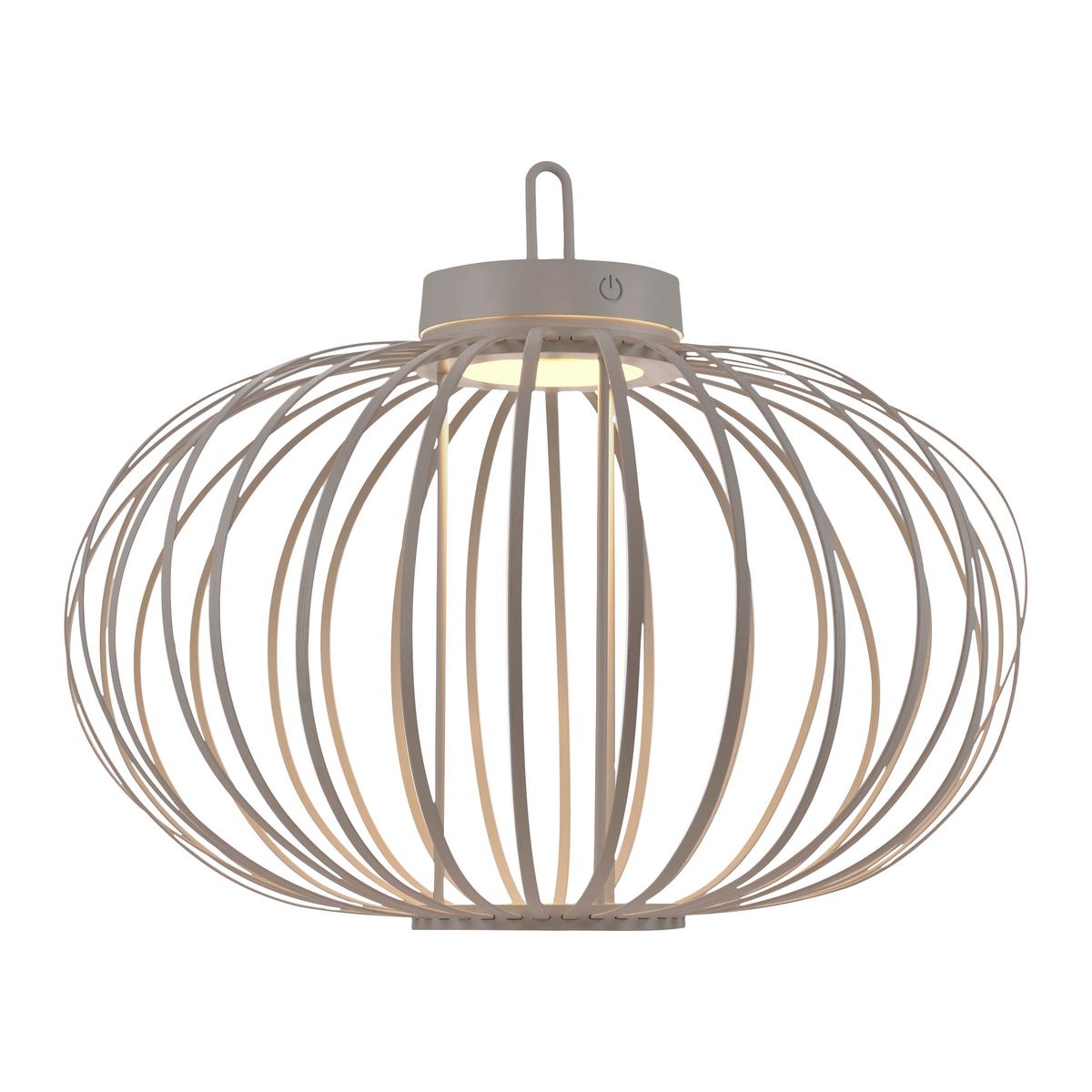 Akku-Tischleuchte Greige max. 1,5 Watt - Greige, Design, Holz/Kunststoff (46/46/37cm)