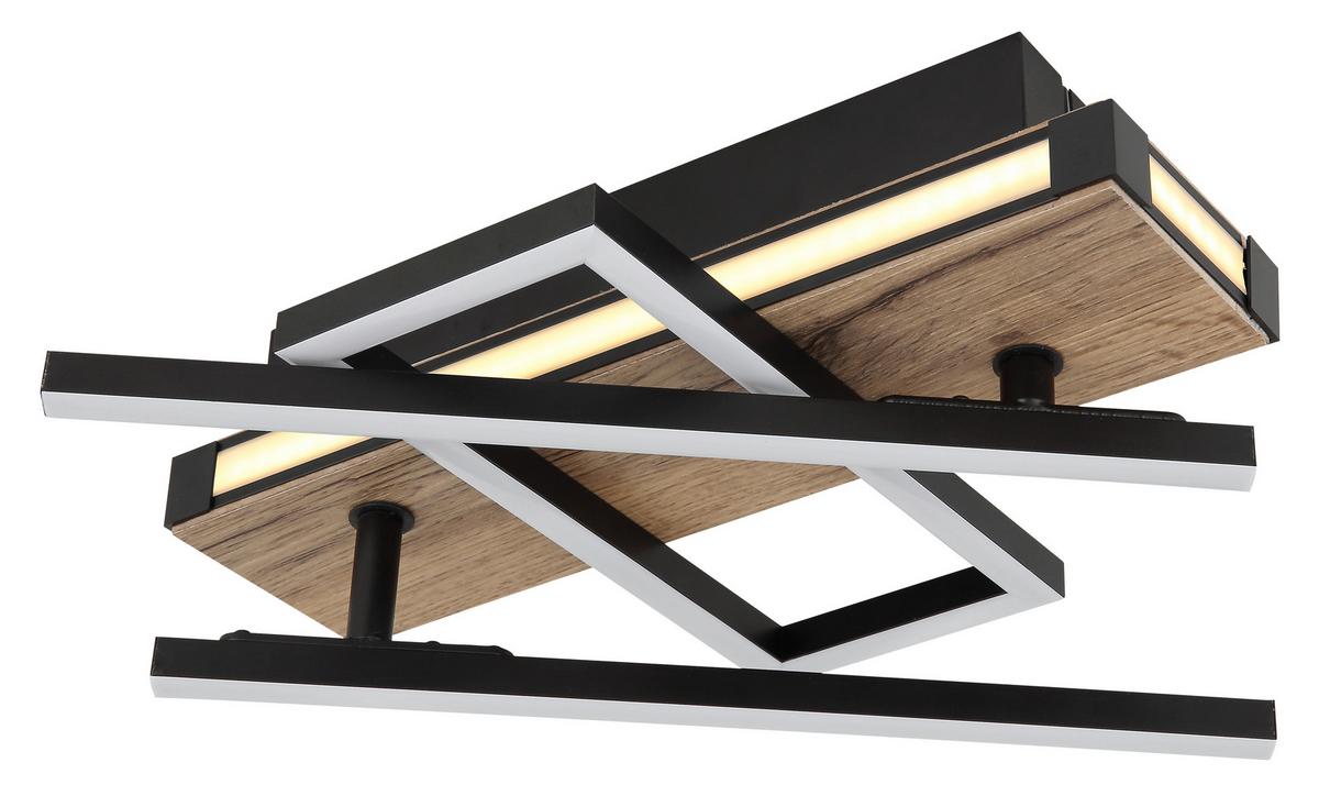 Led Mennyezeti Lámpa 67299d2 - sötétbarna/fekete, Design, műanyag/faalapú anyag (68/46/12cm) - Globo