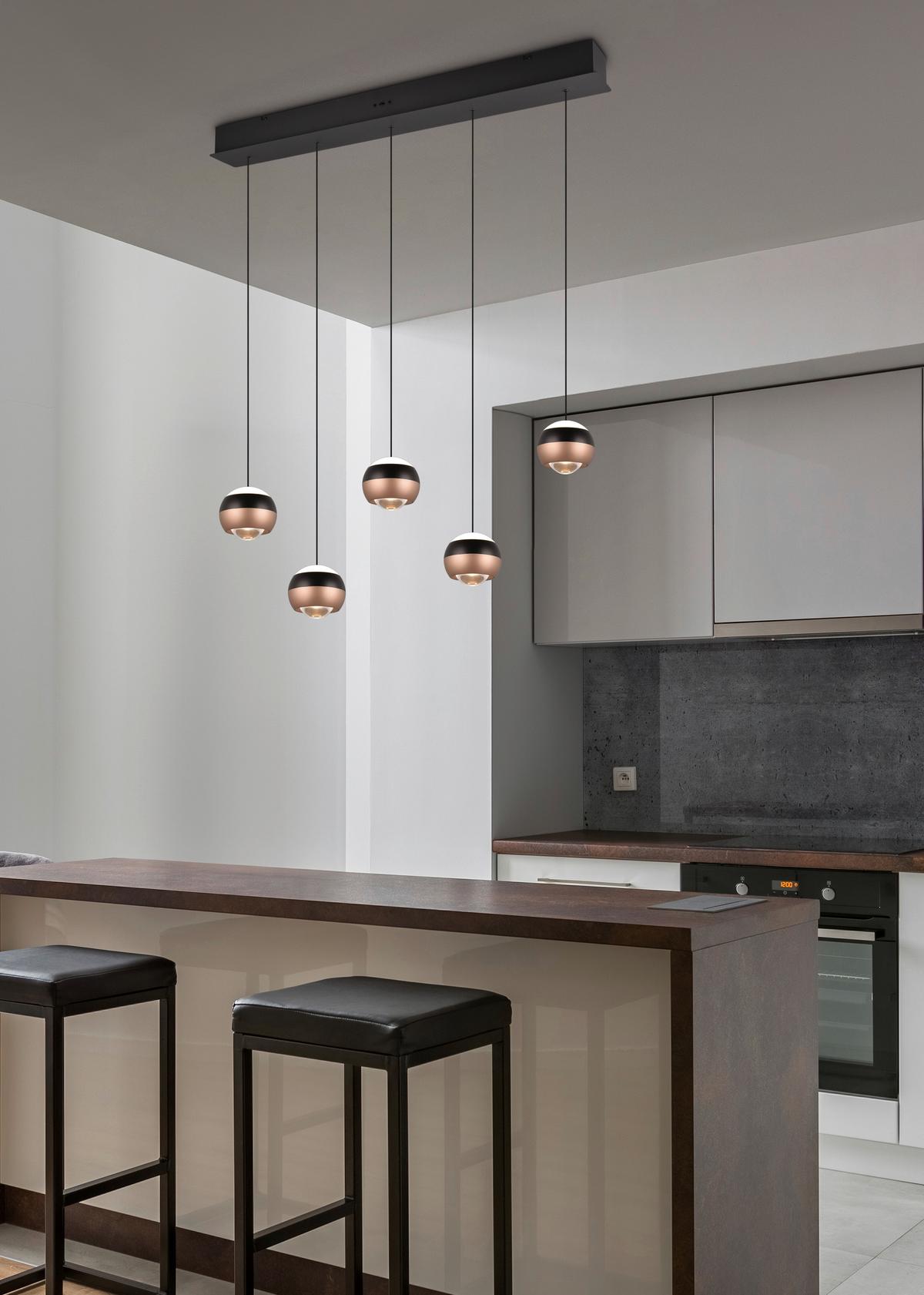 LAMPA WISZĄCA LED 344410532 ORBIT - czarny, Design, metal (100/10,5/200cm)