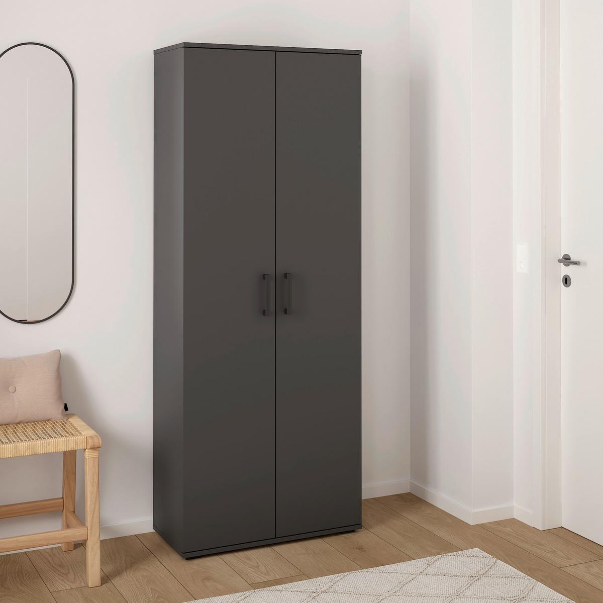 Mehrzweckschrank Bobby I Anthrazit - Anthrazit, KONVENTIONELL, Holz (70/179/34cm) - Mömax