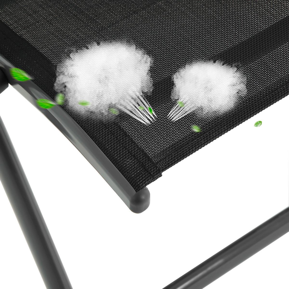 Gartenklappsessel-Set Schwarz - Schwarz, Basics, Textil/Metall (70/106/56cm) - Modante