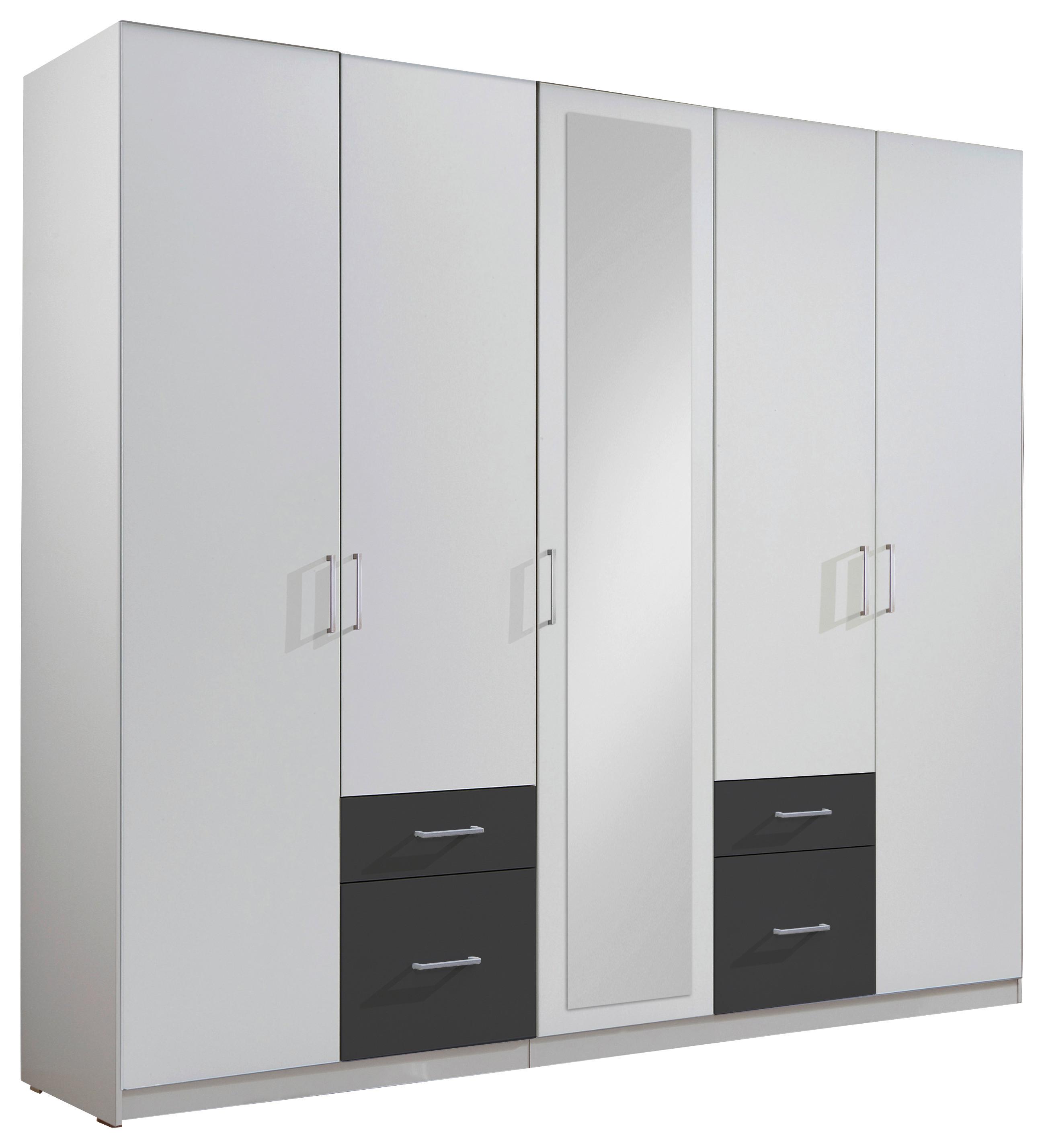 Ormar S Klasičnm Vratima Freiburg - bijela/srebrne boje, Design, staklo/drvni materijal (225/210/58cm) - Modern Living
