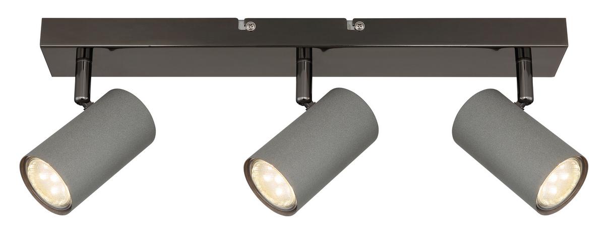 Strahler Robby Grau/Schwarzchrom max. 35 Watt - Schwarzchrom/Grau, Design, Metall (41/10/12cm) - Globo
